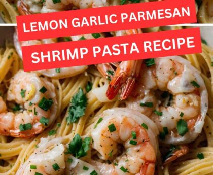 Lemon Garlic Parmesan Shrimp Pasta Recipe