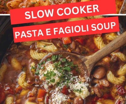 Slow Cooker Pasta e Fagioli Soup