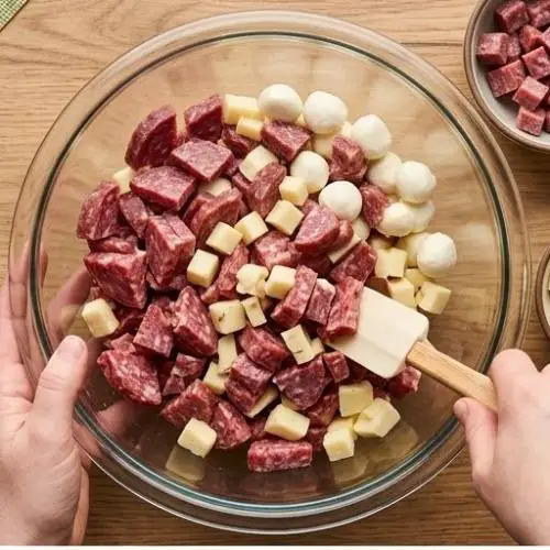 Step 1: Combine the Meats and Cheeses