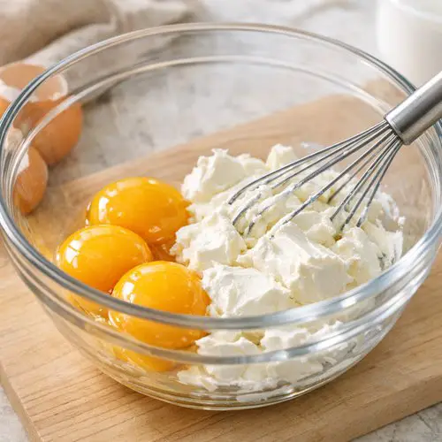 Step 3: Combine Yolks with Cream Cheese